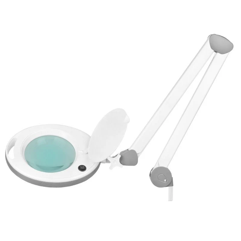 Loeplamp LED 5D met Schroefklem voor Manicure, Pedicure & Make-up – Professionele Aanrechtlamp met Vergrootglas en Verstelbare Arm – Elegante 6014 Wit