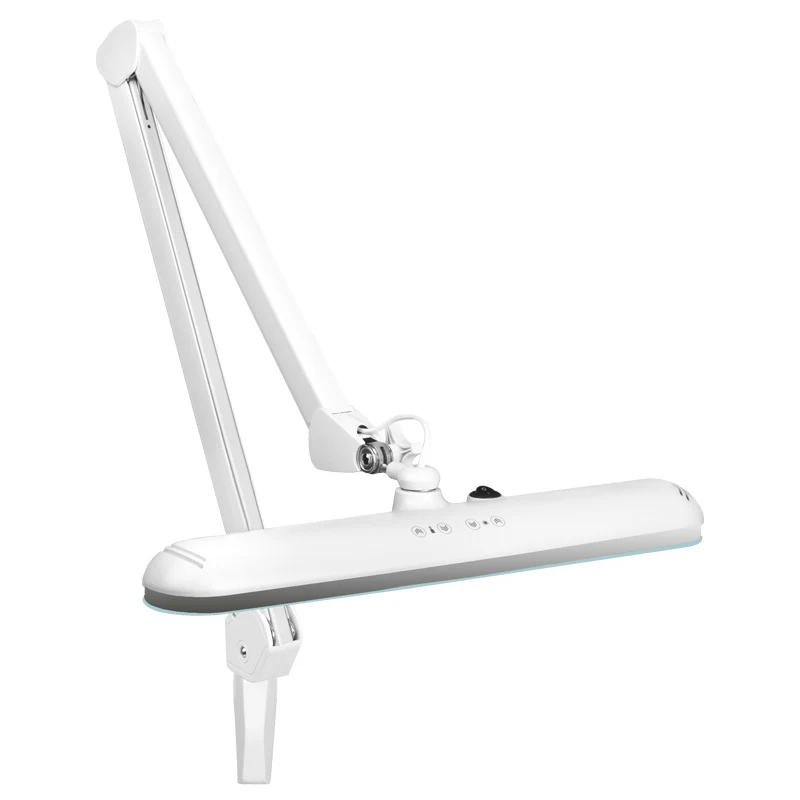 Elegante 801TL LED Salonlamp Wit met Tafelklem – Professionele LED Behandellamp voor Manicure, Pedicure en Beautywerk