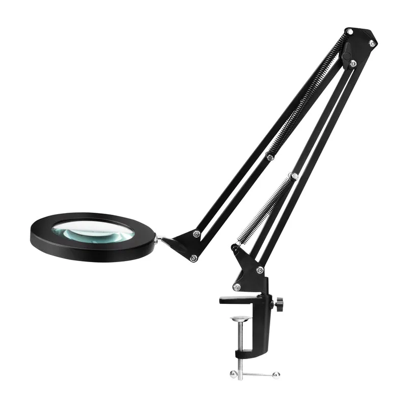 Glow 308 LED Loeplamp Zwart voor Manicure en Precisiewerk – Professionele Salon Loeplamp met USB, Verstelbare Arm en Instelbaar Licht