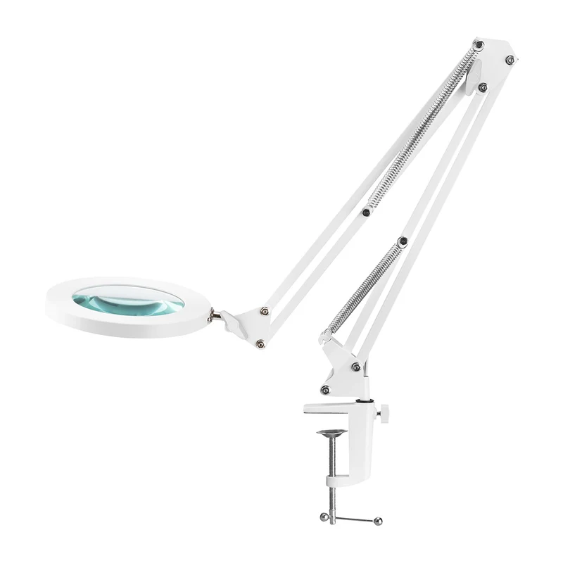 Glow 308 LED Loeplamp Wit voor Manicure en Precisiewerk – Professionele Salon Loeplamp met USB, Verstelbare Arm en Instelbaar Licht