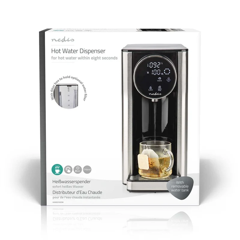 Heetwaterdispenser 2600W - 2.7l - Aluminium / Zwart