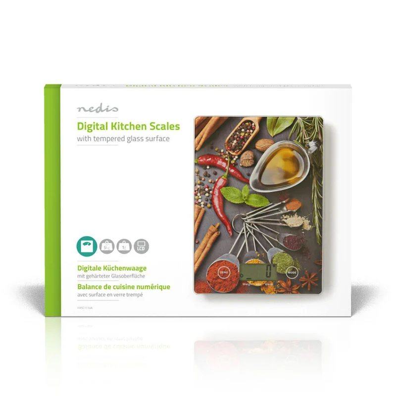 Keukenweegschaal Digitaal - Glas / Kunststof - Multicolour