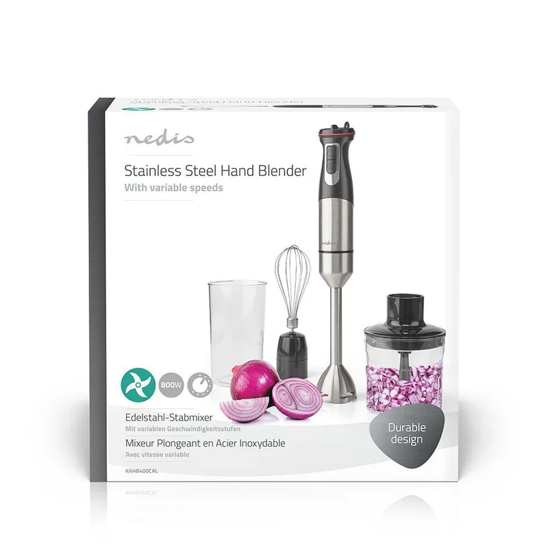 Staafmixer 800W - Snelheidsinstellingen: Variabele Snelheidsregeling - Hakmachine