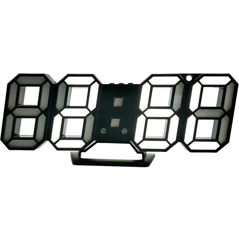 Digitale wekker klok en moderne tafel lamp witte LED's