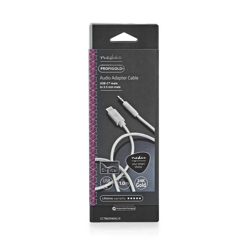USB-C™ Adapter USB 2.0 - USB-C™ Male - 3,5 mm Male