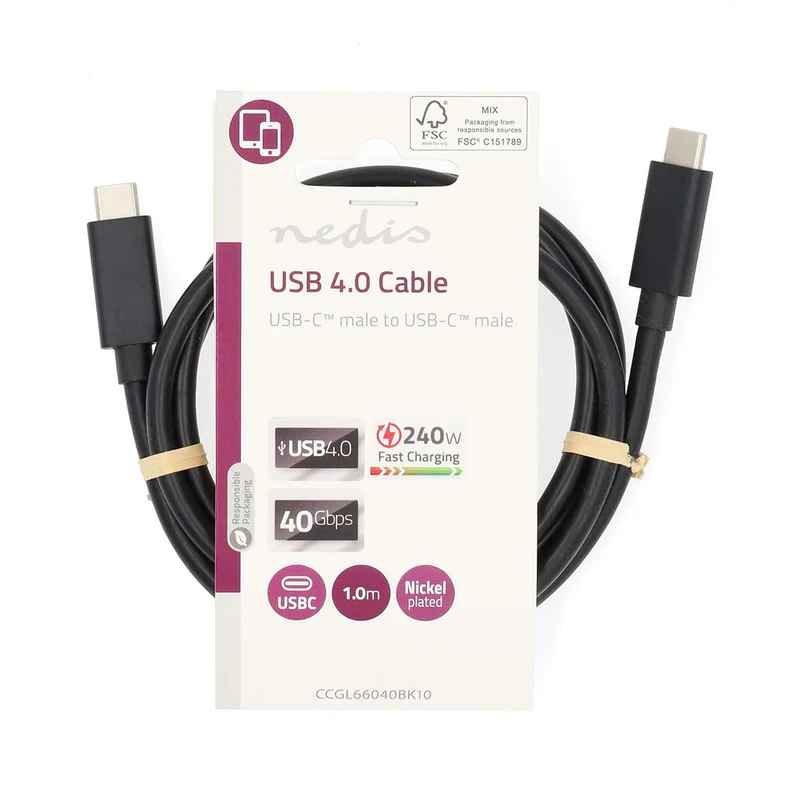 USB-Kabel USB 4.0 Gen 3x2 - USB-C™ Male - USB-C™ Male