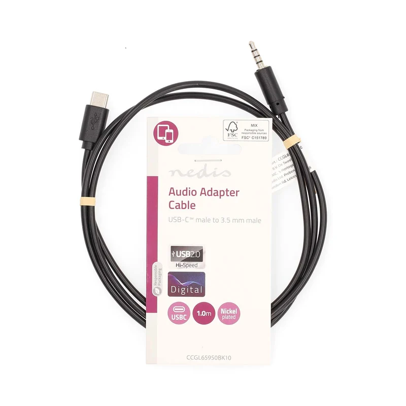 USB-C™ Adapter USB 2.0 - USB-C™ Male - 3,5 mm Male