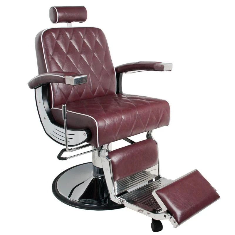 Gabbiano Professional Barber Chair Imperial Burgundy – Luxe Hydraulische Kappersstoel – Barbershop Stoel met Recliner & Hoofdsteun