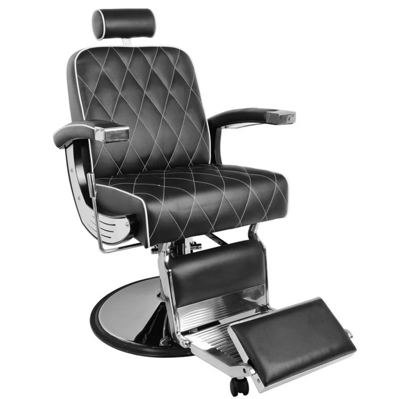 Gabbiano Professional Barber Chair Imperial Black – Luxe Hydraulische Kappersstoel – Barbershop Stoel met Recliner & Hoofdsteun