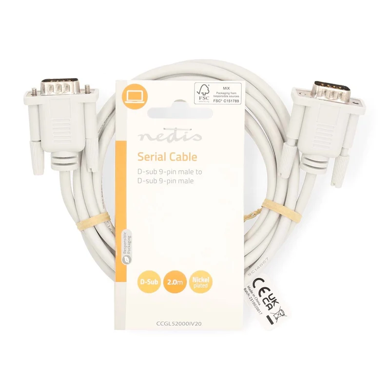Seriële Kabel D-SUB 9-Pins Male - D-SUB 9-Pins Male - Vernikkeld