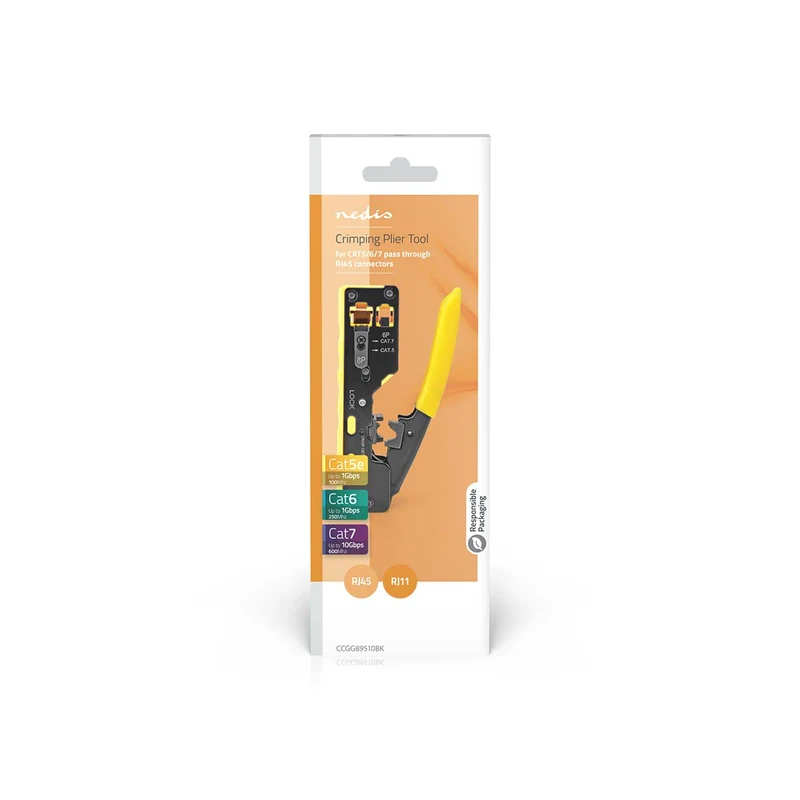 Krimptang CAT5 / CAT5e / CAT6 / CAT6a / CAT7 / RJ12 / RJ45 - Snijden / Strippen / Tang - Rubberen / Staal