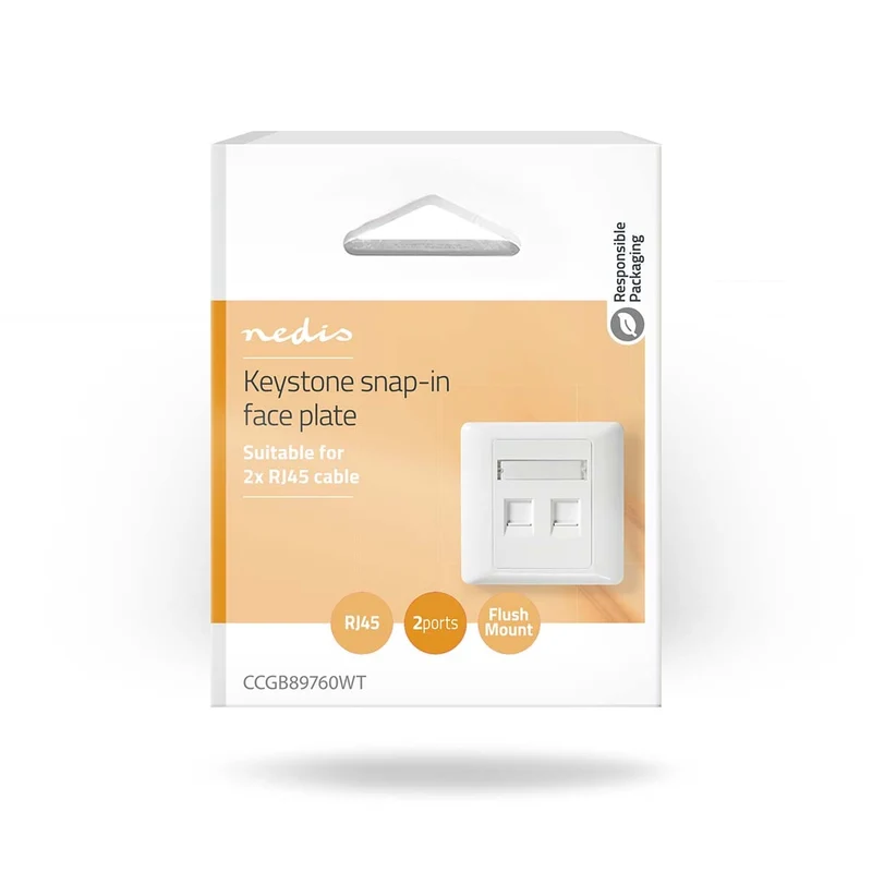 Netwerk Keystone-voorplaat Frontplaat RJ45 - 2 poort(en) - ABS