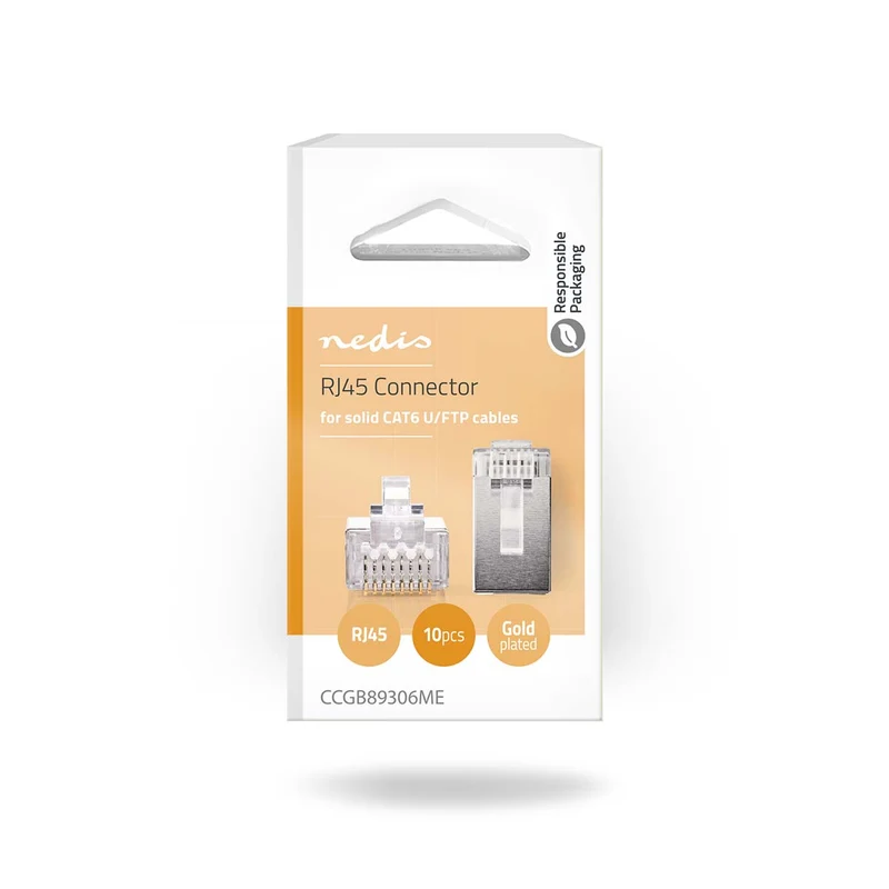 RJ45-Connector Male - Solid STP CAT6 - Recht