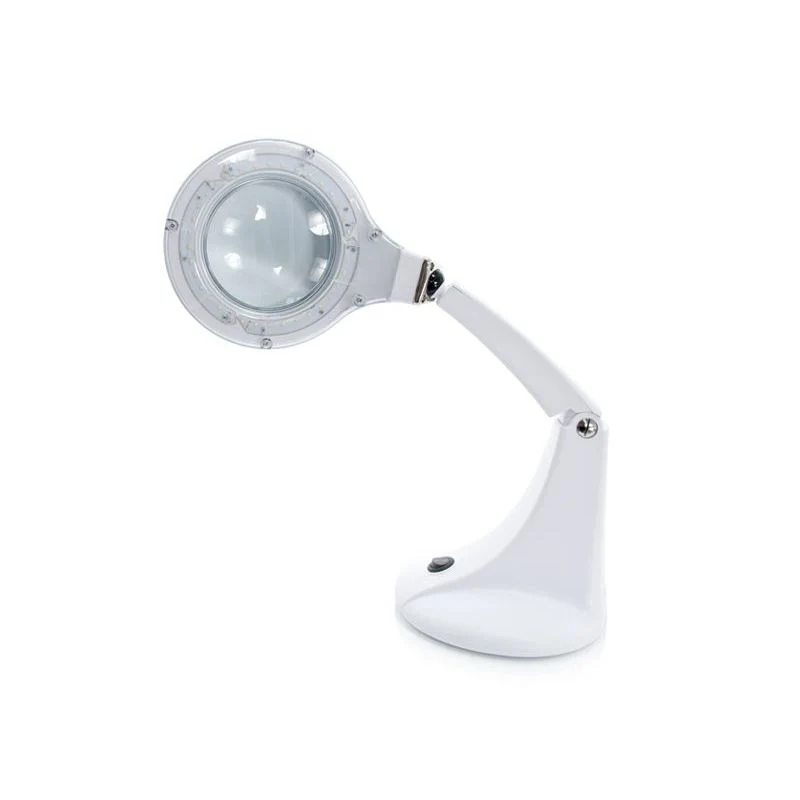 Vergrootlamp / Loeplamp LED 5D Professioneel Elegante Mini – Vergrootlamp met Licht op Standaard voor Manicure, Make-up en Precisiewerk – Wit