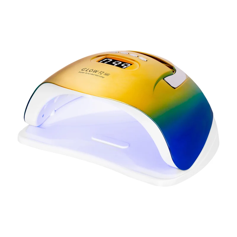 UV LED Nagellamp 220W Professioneel – Glow F2 RC – Dual LED Technologie – Goud/Blauw Metallic – Timer, Lage Warmtestand & Bewegingssensor – Manicure & Pedicure
