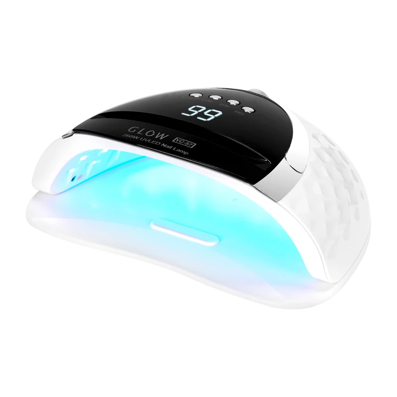 UV LED Nagellamp 268W Professioneel – Glow YC57 – Dual LED – Timer & Lage Warmtestand – Wit – Voor Manicure & Pedicure