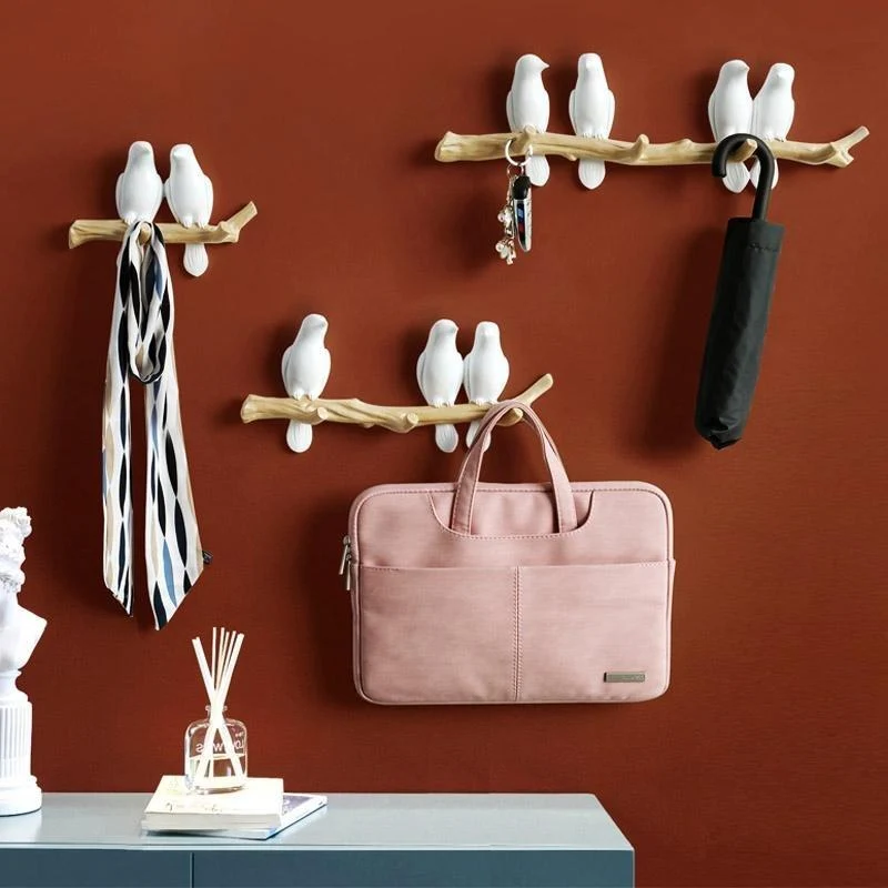 Wandkapstok met Vogels – Speelse Decoratie en Praktische Opberging
