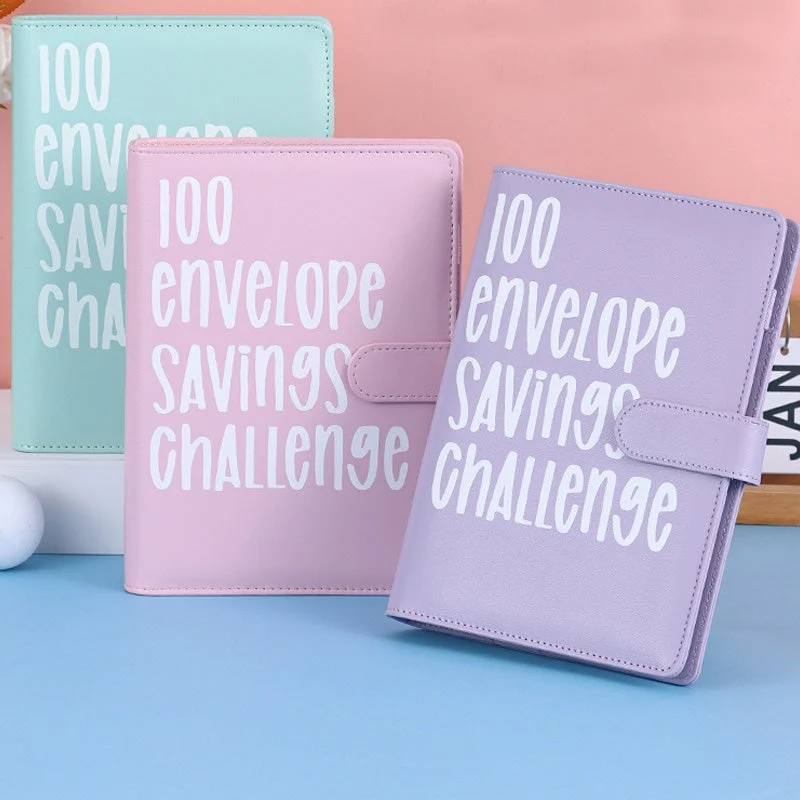 Budgetplanner met 100 Enveloppen Spaarsysteem PU Leder A5 Uitgaventracker Financiële Doelen Organisatie | Sansoti