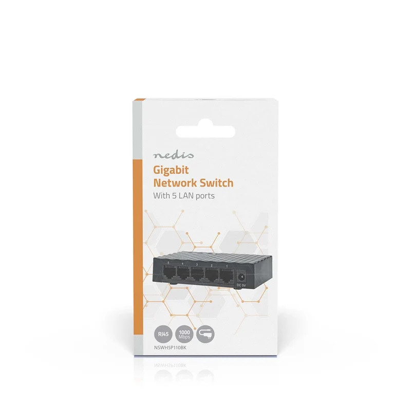Netwerk-Switch CAT5 / CAT5e / CAT6 / CAT6a / CAT7 - Poorten: 5-Poorts poort(en) - Aantal PoE-poorten: 0