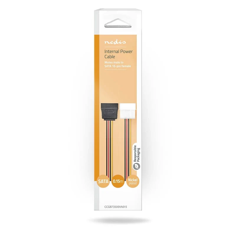 Interne Voedingskabel Molex Male - SATA 15-Pins Female - Verguld