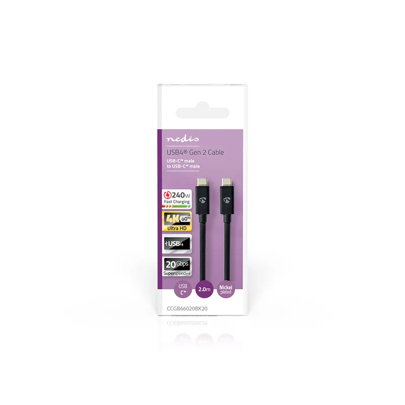 USB-Kabel USB 4.0 Gen 2x2 - USB-C™ Male - USB-C™ Male