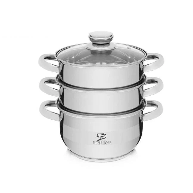 Meyerhoff RVS Stoompan 4-delig Ø20 cm – 2,5 Liter – Inductie