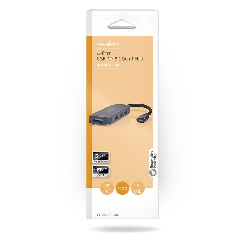 USB-Hub 1x USB-C™ - 4x USB A Female - 4-Poorts poort(en)
