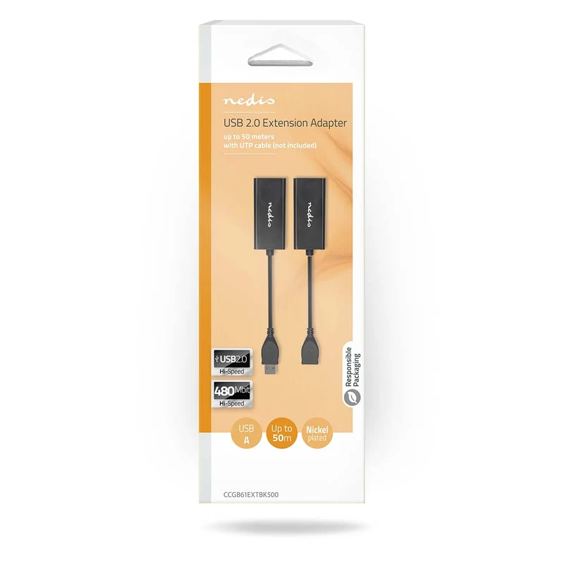 USB-Verlenger USB 2.0 - 1x USB-A Male - 1x RJ45 Female