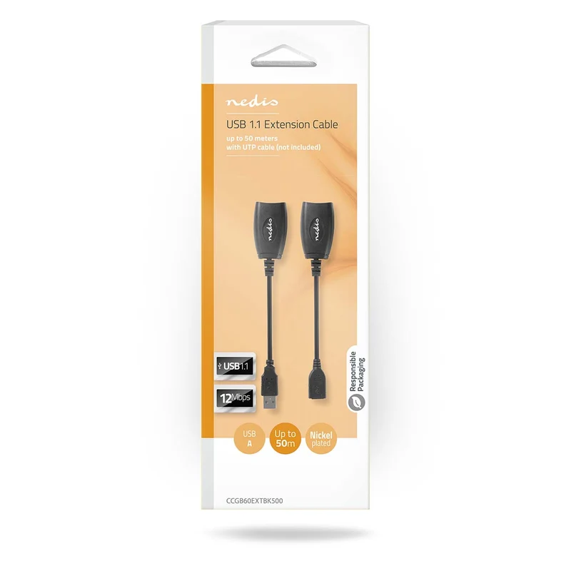 Actieve USB-Kabel USB 1.1 - USB-A Male - RJ45 Female
