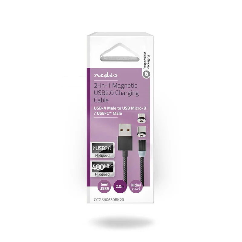USB-Kabel USB 2.0 - USB-A Male - USB Micro-B Male / USB-C™ Male