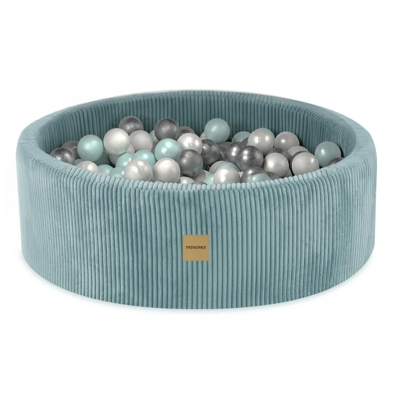 Trendmix Ballenbak met 200 Ballen – Blauw Corduroy Ballenbad 90 x 30 cm