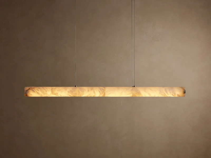Lineaire Albast Kroonluchter 163cm Geïntegreerde LED Dimbaar Hanglamp Natuursteen Eetkamer Woonkamer Design | Sansoti