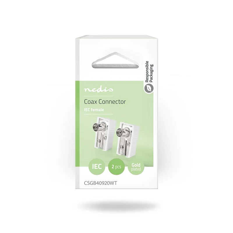 IEC (Coax) Connector Gehoekt - Female - Vernikkeld