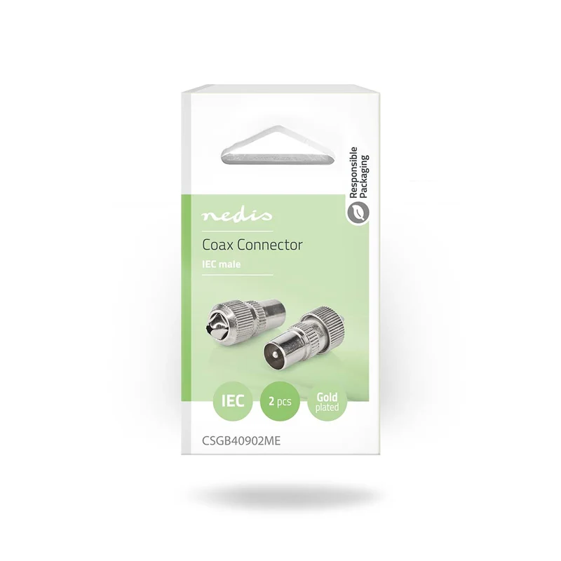 IEC (Coax) Connector Recht - Male - Vernikkeld