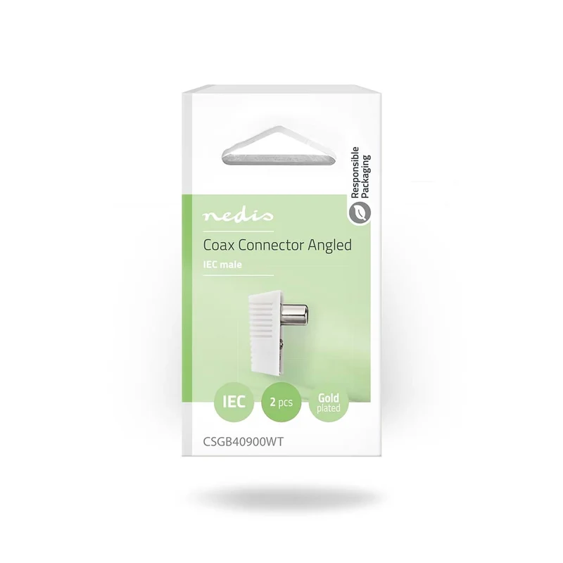 IEC (Coax) Connector Gehoekt - Male - Vernikkeld