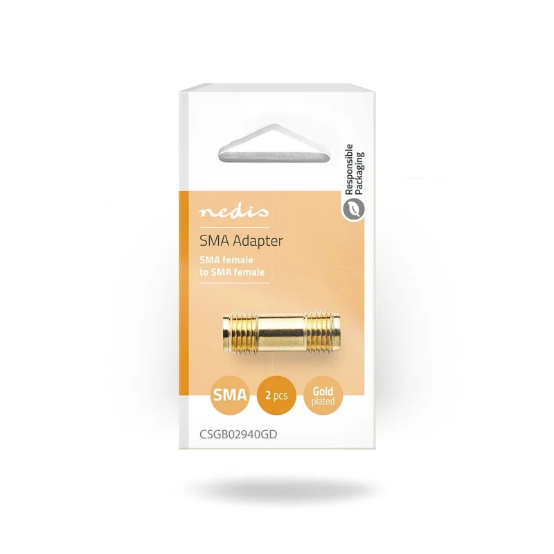 SMA-Adapter SMA Female - SMA Female - Verguld