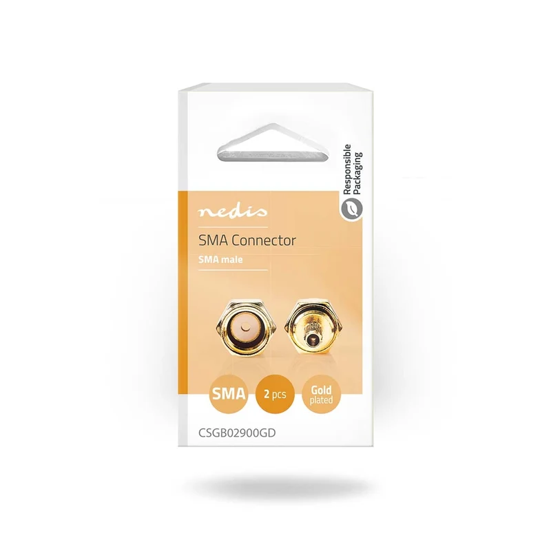 SMA-Connector Recht - Male - Verguld