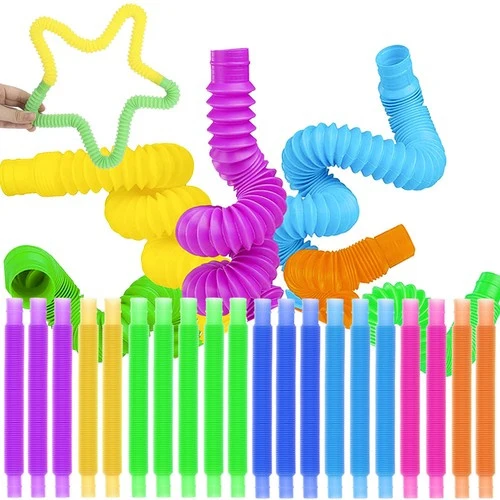 Kruzzel Sensorische Buizen 20 Stuks – Kleurrijke Fidget Toys – Ontspanning, Creativiteit & Motorische Ontwikkeling