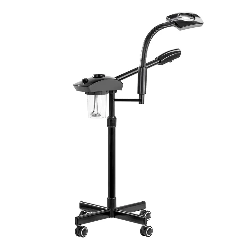 Vapozone met Vergrootlamp Giovanni D-21 Zwart – Met Ozon & Aromatherapie – Verstelbaar – Professioneel – Voor Schoonheidssalon