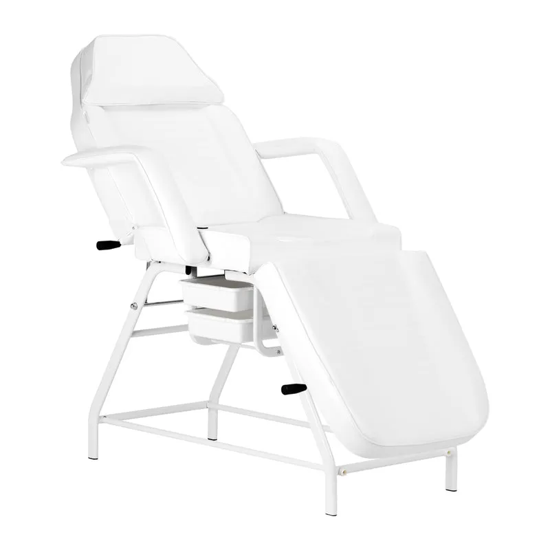 Behandelstoel 557A met Trays Wit – Full White Edition met Verstelbare Rugleuning & Opbergbakken
