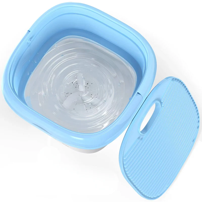 Opvouwbare Mini Wasmachine 3L Compact Wasapparaat voor Onderweg Camping en Reis met 3 Wasprogramma's | Sansoti