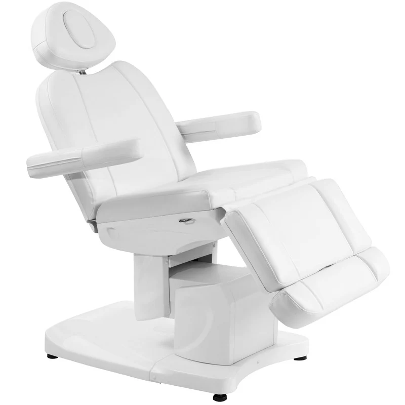 Azzurro 708A elektrische cosmetische stoel – 4 motoren met verwarming en schommelfunctie – Professionele behandelstoel – Wit
