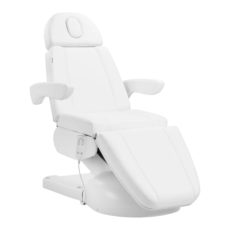 Azzurro Lux 3m elektrische cosmetische stoel met verwarming – 3 motoren – Professionele behandelstoel – Wit
