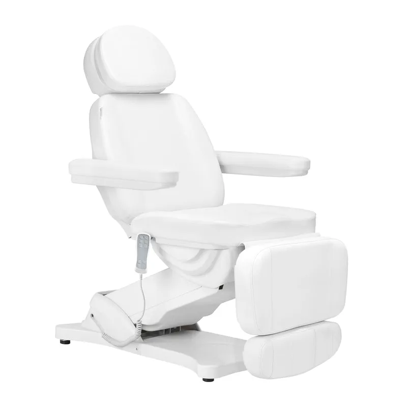 Sillon Classic elektrische cosmetische stoel 3 motoren met verwarming – Professionele behandelstoel – Tweede editie – Wit