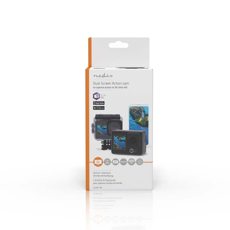 Action Cam Dubbel scherm - 5K@30fps - 16 MPixel