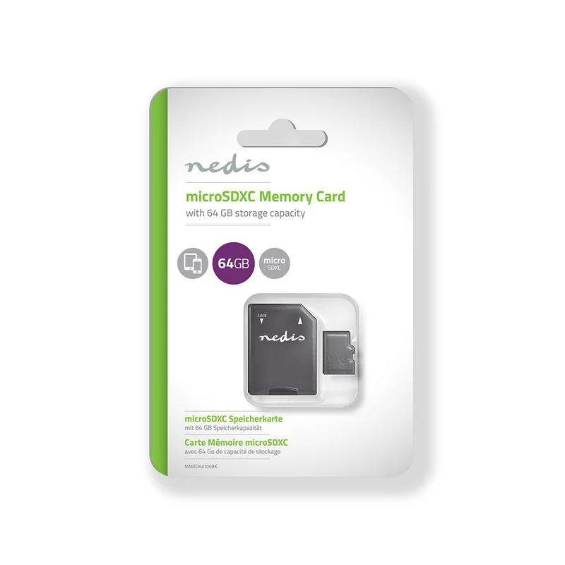 microSD-geheugenkaart microSDHC - Schrijfsnelheid: 90 MB/s - Leessnelheid: 45 MB/s