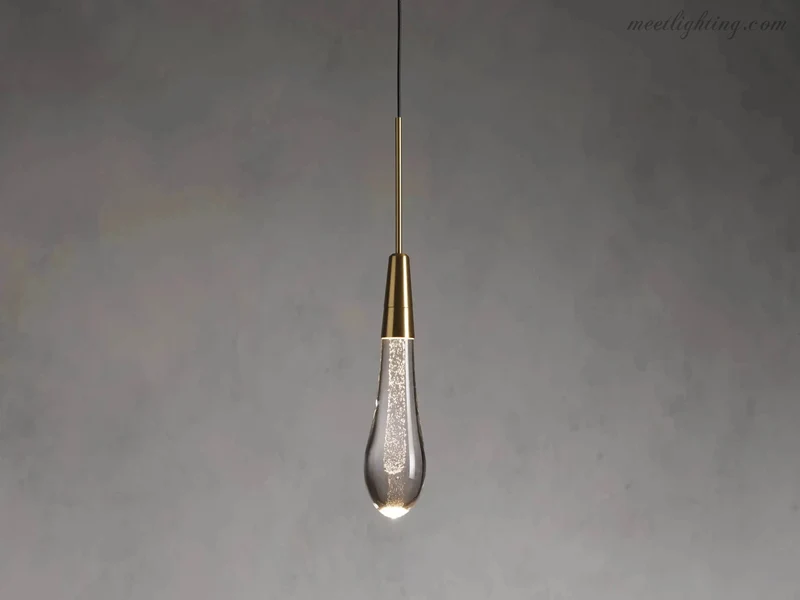 LED Hanglamp Gezaaid Glas Druppelvorm Dimbaar Verstelbaar Messing Brons Nikkel Eetkamer Woonkamer Modern | Sansoti