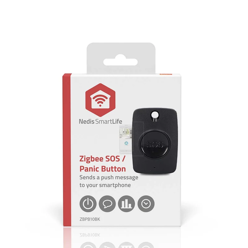 Smart Home Paniekknop Zigbee 3.0 - CR2025 - Zwart