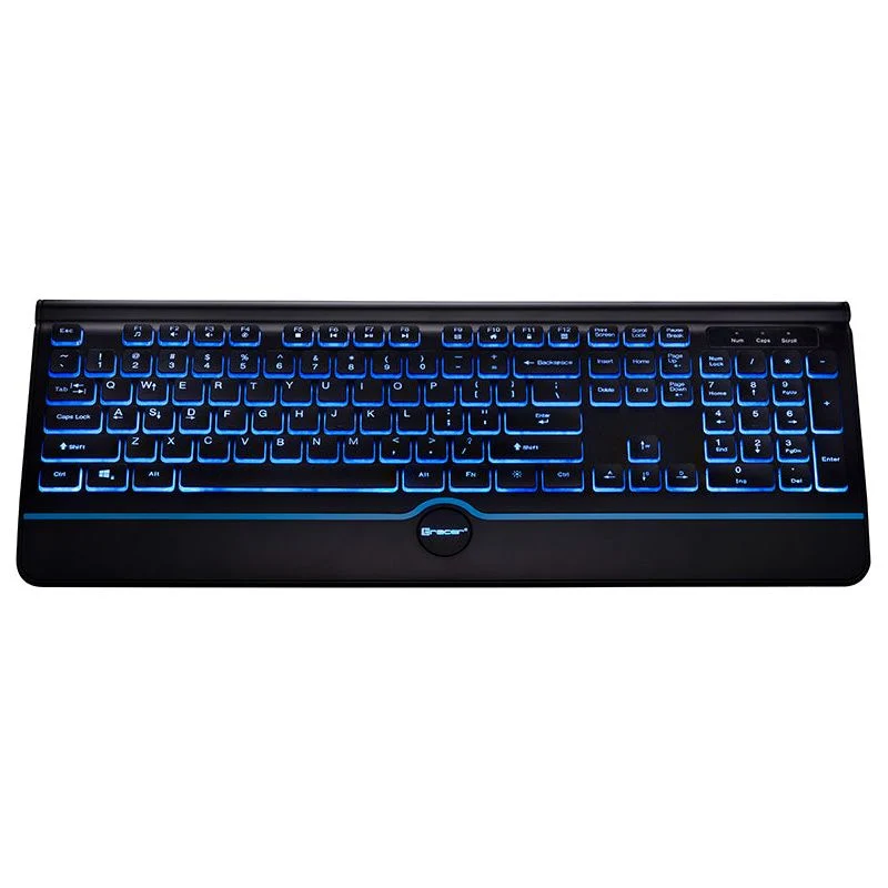 Tracer Ofis Pro USB Bedraad Toetsenbord – QWERTY – Zwart – Blauwe Achtergrondverlichting – Volledige Grootte