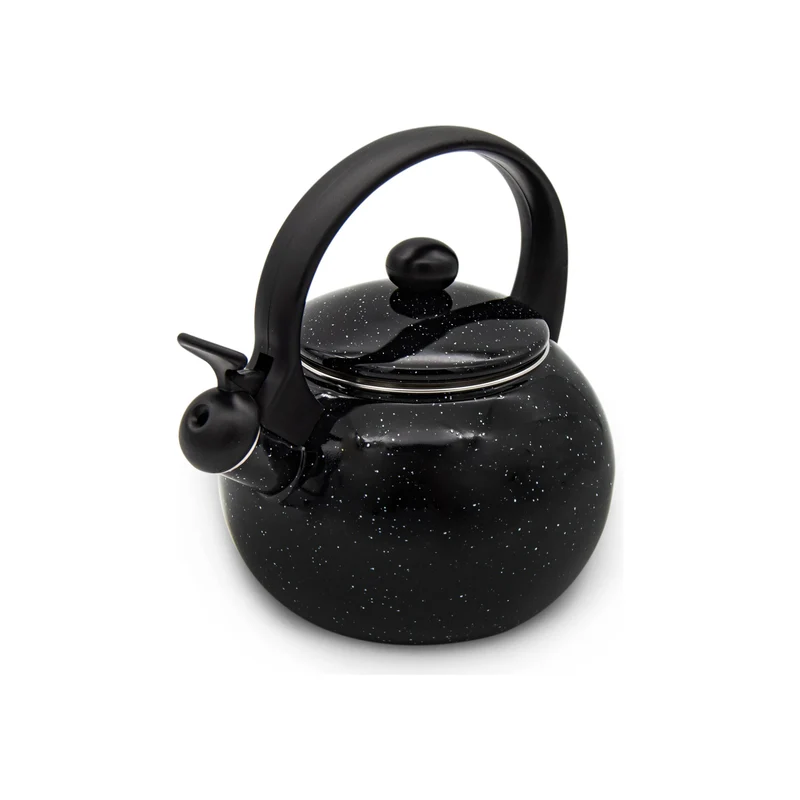 Meyerhoff Fluitketel 2.2L – Zwart Emaille – Met Fluit – Voor Inductie & Alle Warmtebronnen – Stijlvolle Theepot Look